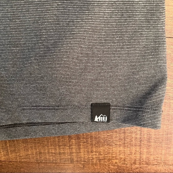 REI coop gray striped long sleeve shirt Sz medium 10/12 unisex boy girl - Picture 3 of 5
